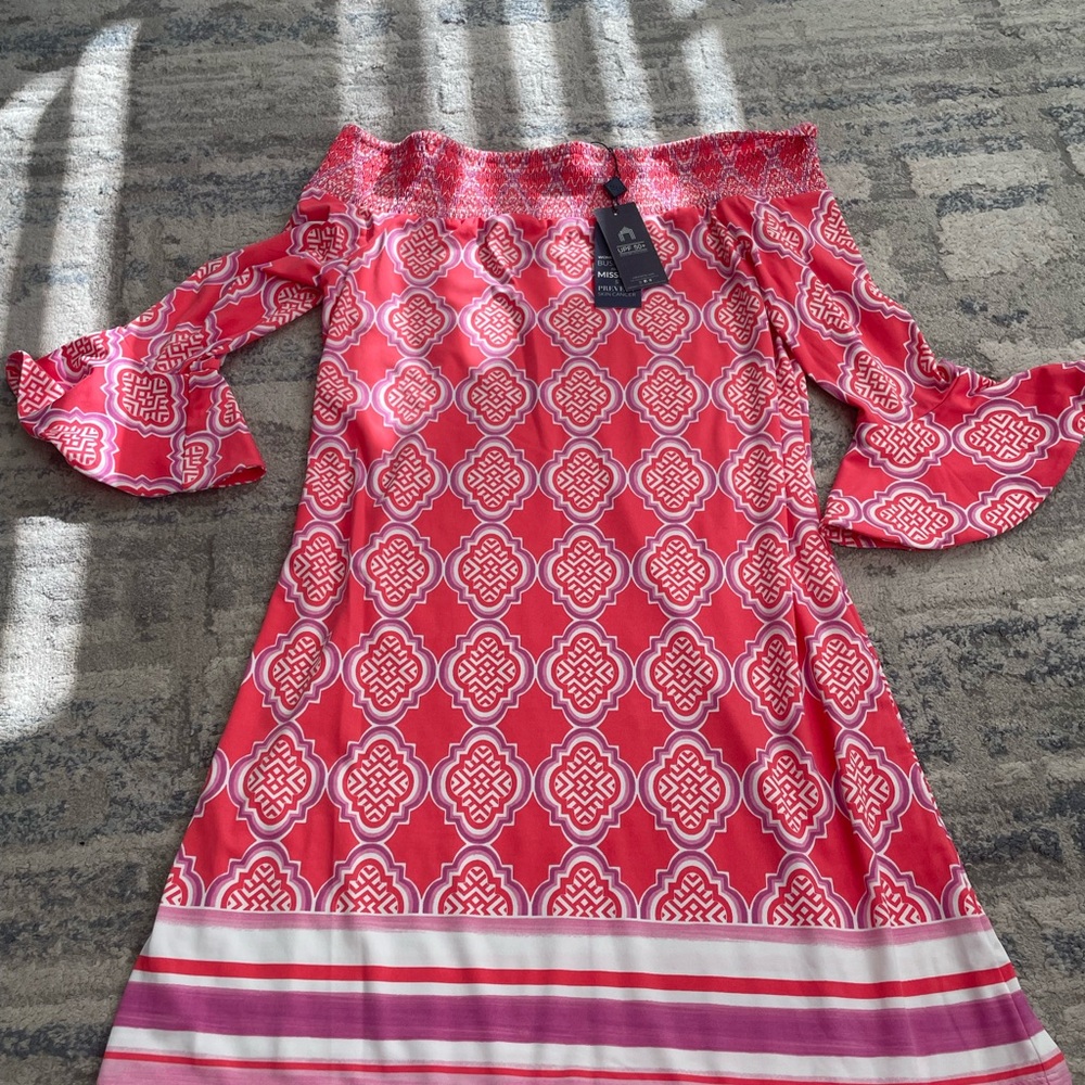 Cabana Life Pink and White Patterned Garment